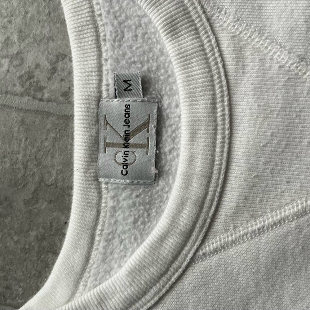 Calvin Klein Jeans Crewneck Sweatshirt Womens M White Vintage 90s Embroidered - Picture 7 of 10